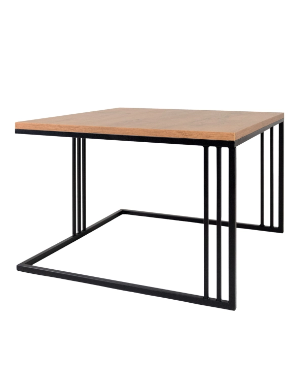 Efloor Stolik kawowy do salonu 60x60x40cm Loft Dąb Czarny