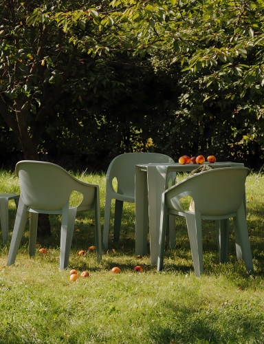 efloor Stół Ogrodowy Nowoczesny Lottie Zielony 77,5x77,5x76,5cm na bakon i taras