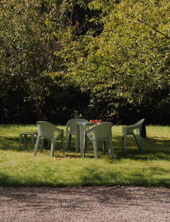 efloor Stół Ogrodowy Nowoczesny Lottie Zielony 77,5x77,5x76,5cm na bakon i taras