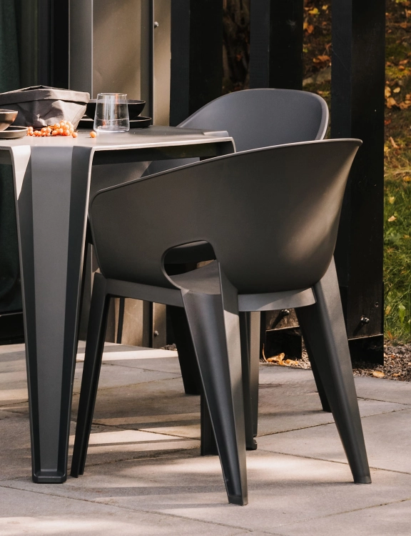 efloor Krzesło Ogrodowe Premo Antracyt 63x56x82,5cm na balkon i taras