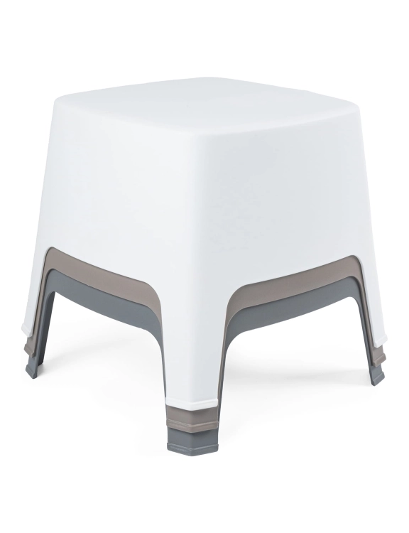 efloor Stolik Kawowy Ogrodowy Milane Biały, Beżowy, Szary 48,5x48,5x42cm na balkon i taras