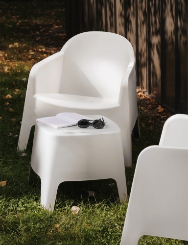 efloor Stolik Kawowy Ogrodowy Milane Biały 48,5x48,5x42cm na balkon i taras