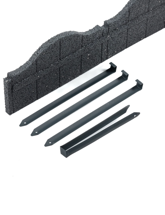 Efloor Obrzeże Trawnikowe Paczka 6szt + szpilki Carolina Szary 118dł.x2,5szer.x15,25wys.