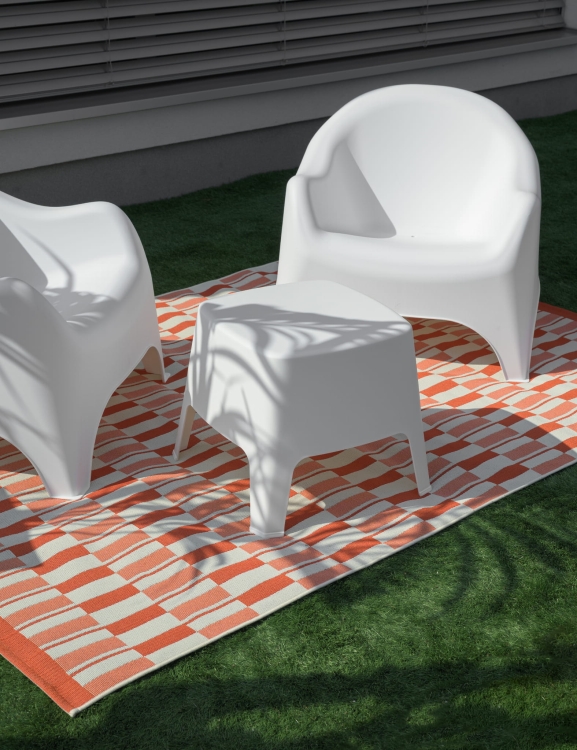 efloor Zestaw Mebli Ogrodowych Taras Balkon 2 Fotele Dumbo + Stolik Kawowy Milano Biały