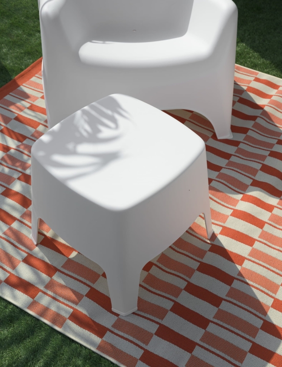 efloor Zestaw Mebli Ogrodowych Taras Balkon 2 Fotele Dumbo + Stolik Kawowy Milano Biały