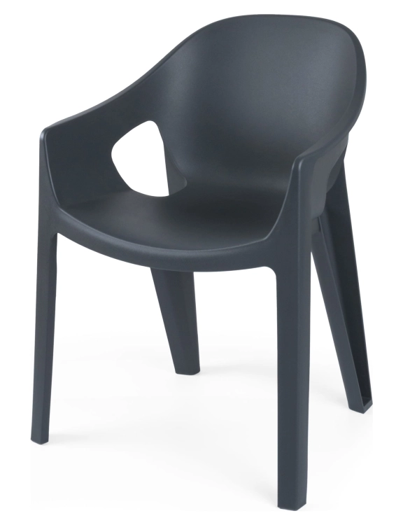 efloor Zestaw 2 Krzesła Ogrodowe Premo Antracyt 63x56x82,5cm na balkon i taras