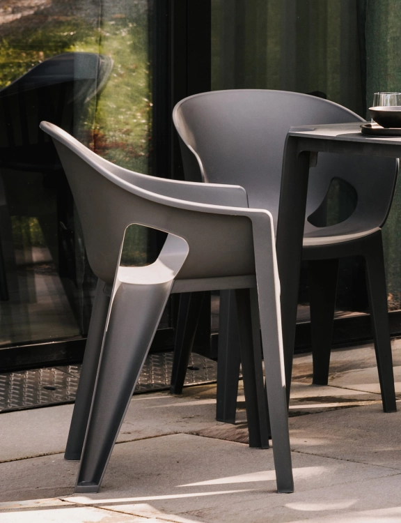 efloor Zestaw 2 Krzesła Ogrodowe Premo Antracyt 63x56x82,5cm na balkon i taras