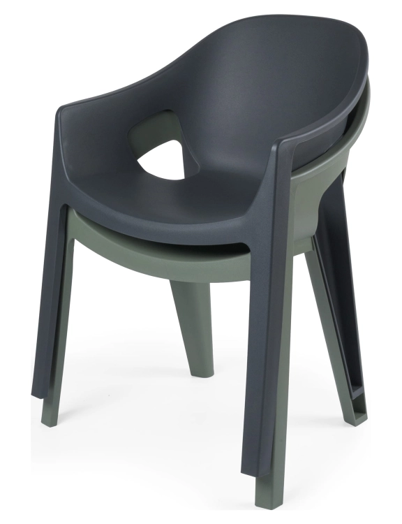 efloor Zestaw 2 Krzesła Ogrodowe Premo Zielony 63x56x82,5cm na balkon i taras
