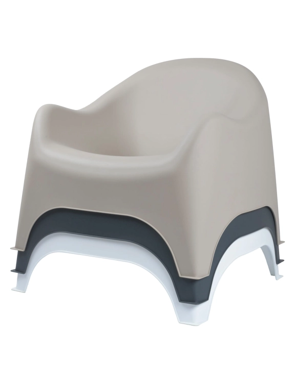 efloor Zestaw Mebli Ogrodowych Taras Balkon 2 Fotele Dumbo Beżowy + Stolik Kawowy Milano Szary