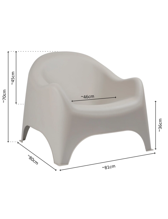 efloor Zestaw Mebli Ogrodowych Taras Balkon 2 Fotele Dumbo Beżowy + Stolik Kawowy Milano Biały