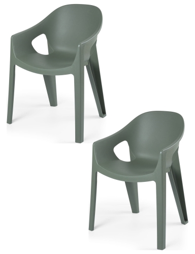 efloor Zestaw 2 Krzesła Ogrodowe Premo Zielony 63x56x82,5cm na balkon i taras