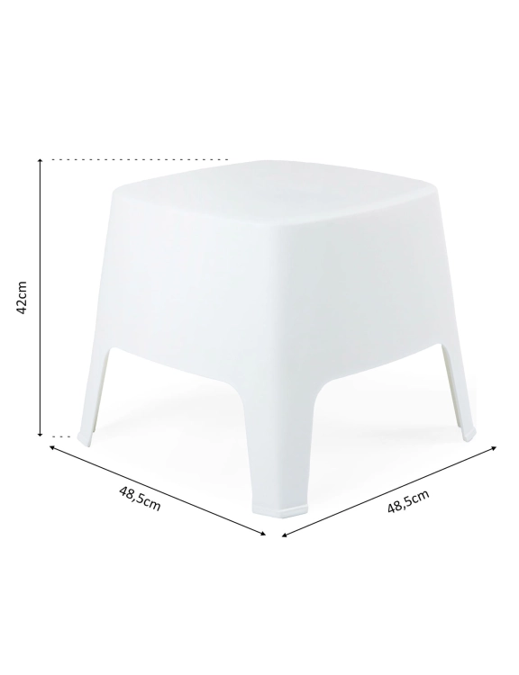 efloor Stolik Kawowy Ogrodowy Milane Biały 48,5x48,5x42cm na balkon i taras