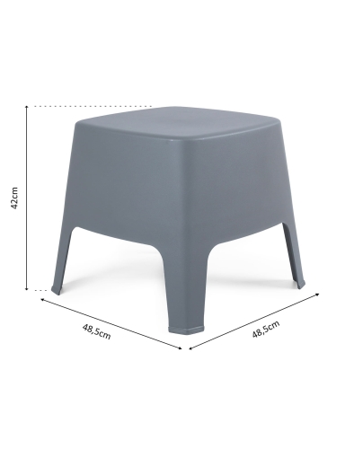 efloor Zestaw Mebli Ogrodowych Taras Balkon 2 Fotele Dumbo Beżowy + Stolik Kawowy Milano Szary