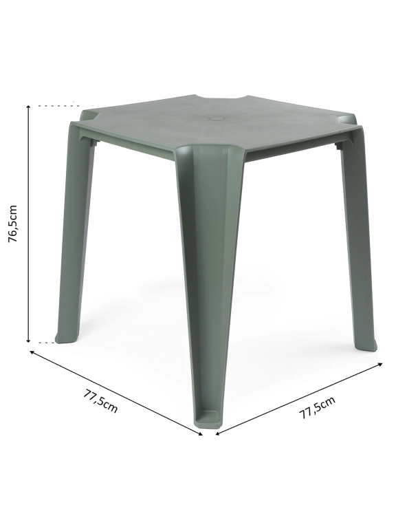 efloor Stół Ogrodowy Nowoczesny Lottie Zielony 77,5x77,5x76,5cm na bakon i taras