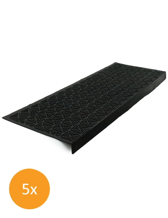 Efloor Nakładka gumowa na schody Zestaw 5szt Czarny 73x24cm