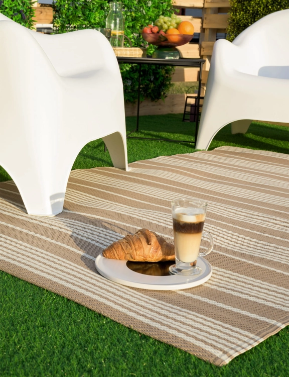 Efloor Dywan Zewnętrzny 120x170cm Pasy Beżowy