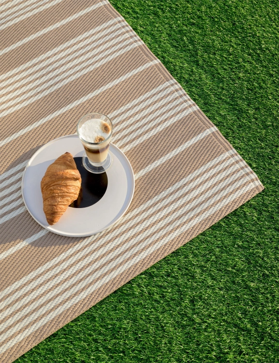 Efloor Dywan Zewnętrzny 120x170cm Pasy Beżowy