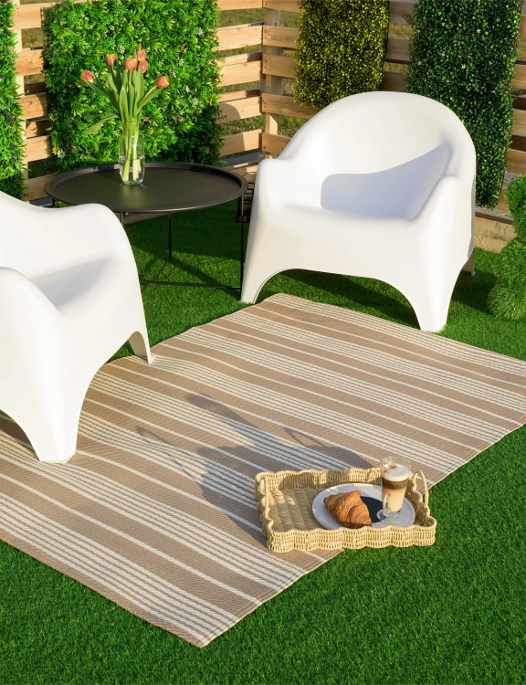 Efloor Dywan Zewnętrzny 120x170cm Pasy Beżowy