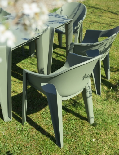 efloor Zestaw 2 Krzesła Ogrodowe Premo Zielony 63x56x82,5cm na balkon i taras