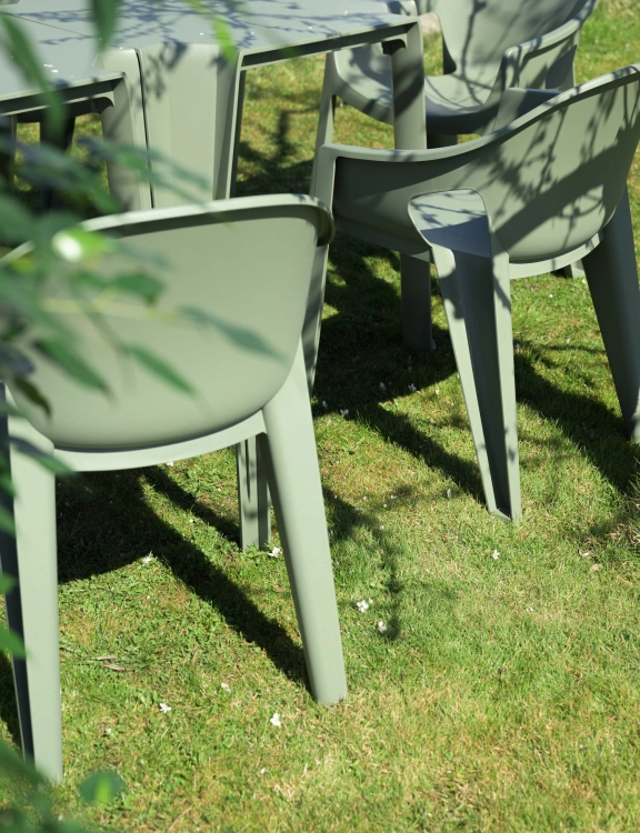 efloor Zestaw 2 Krzesła Ogrodowe Premo Zielony 63x56x82,5cm na balkon i taras
