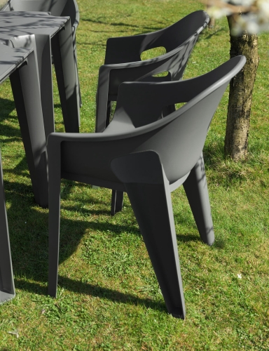 efloor Zestaw 2 Krzesła Ogrodowe Premo Antracyt 63x56x82,5cm na balkon i taras