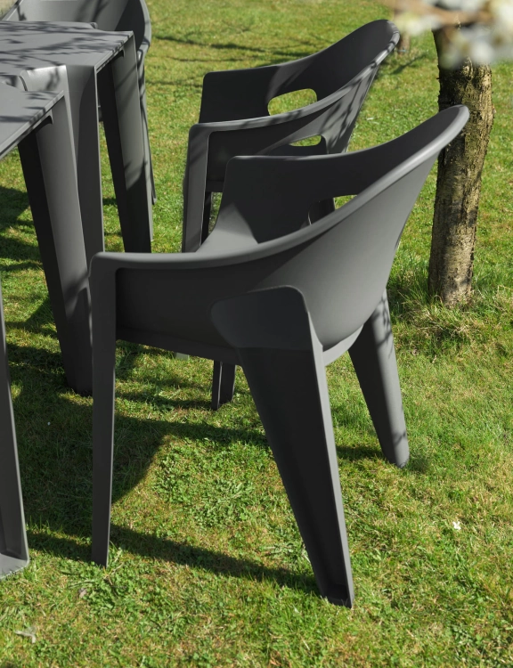 efloor Zestaw 2 Krzesła Ogrodowe Premo Antracyt 63x56x82,5cm na balkon i taras