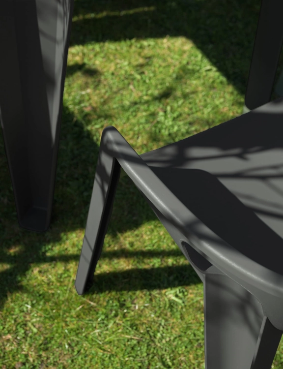 efloor Krzesło Ogrodowe Premo Antracyt 63x56x82,5cm na balkon i taras