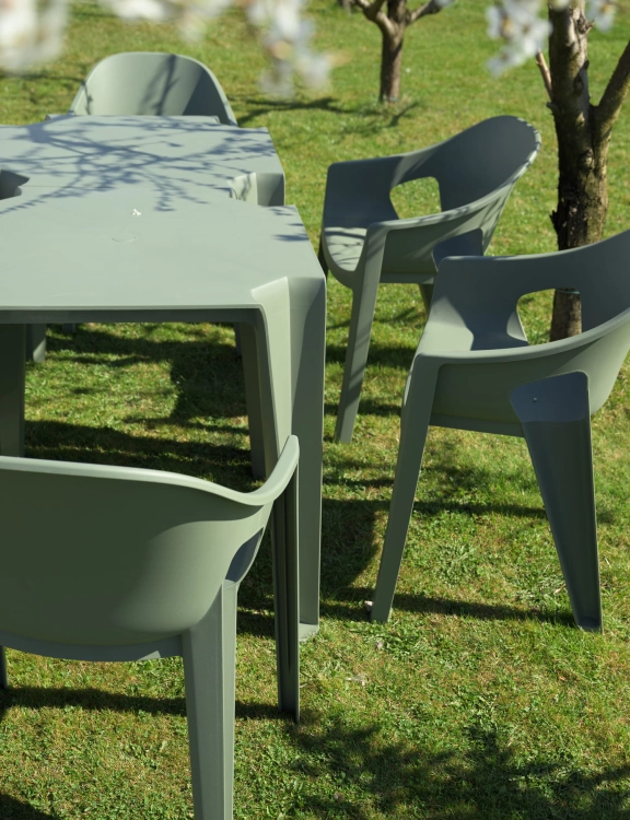 efloor Stół Ogrodowy Nowoczesny Lottie Zielony 77,5x77,5x76,5cm na bakon i taras