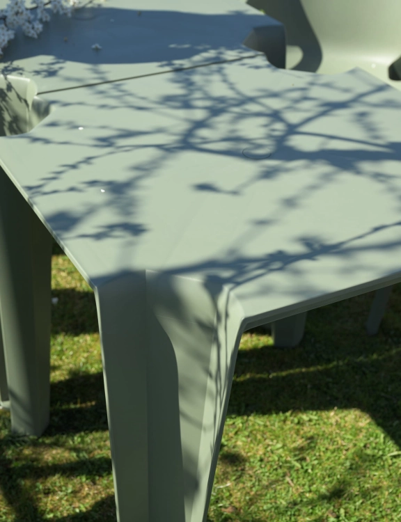 efloor Stół Ogrodowy Nowoczesny Lottie Zielony 77,5x77,5x76,5cm na bakon i taras