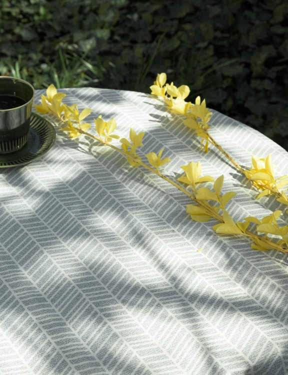 Efloor Obrus Ogrodowy Okrągły Nizza 160cm Geometryczny Szary