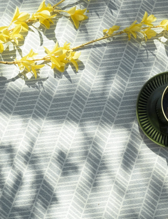 Efloor Obrus Ogrodowy Okrągły Nizza 160cm Geometryczny Szary