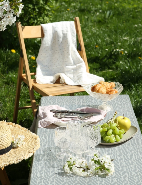 Efloor Obrus Ogrodowy Nizza 130x160cm Geometryczny Szary