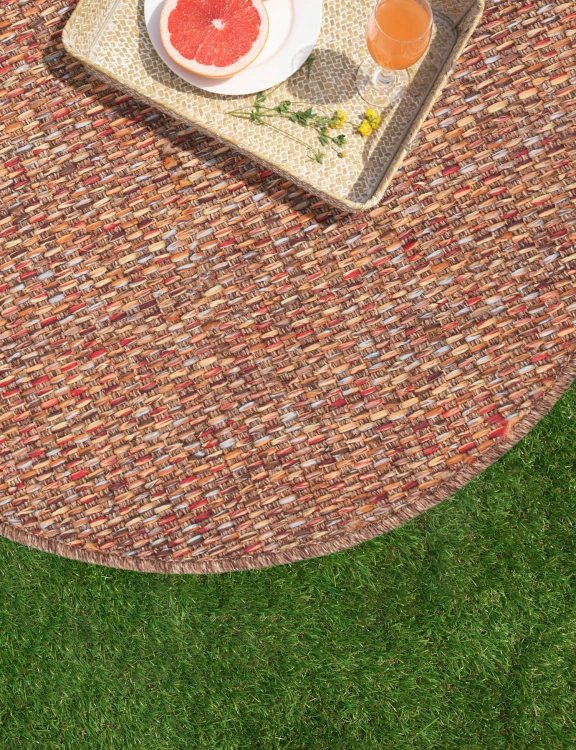 efloor Dywan na balkon Okrągły 80cm Crete Wielokolorowy