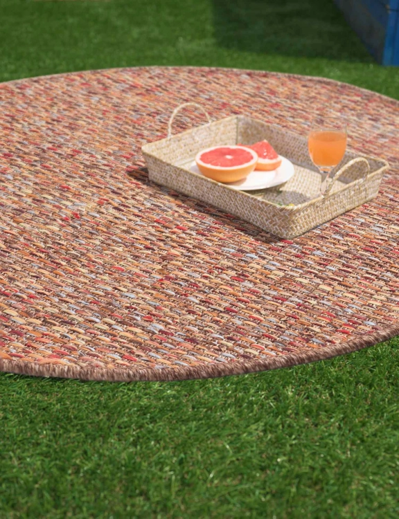 efloor Dywan na balkon Okrągły 80cm Crete Wielokolorowy