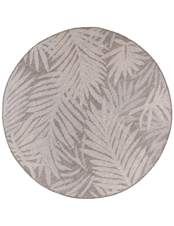 efloor Dywan płasko tkany Zewnętrzny Okrągły Express 160cm Palmy Szary