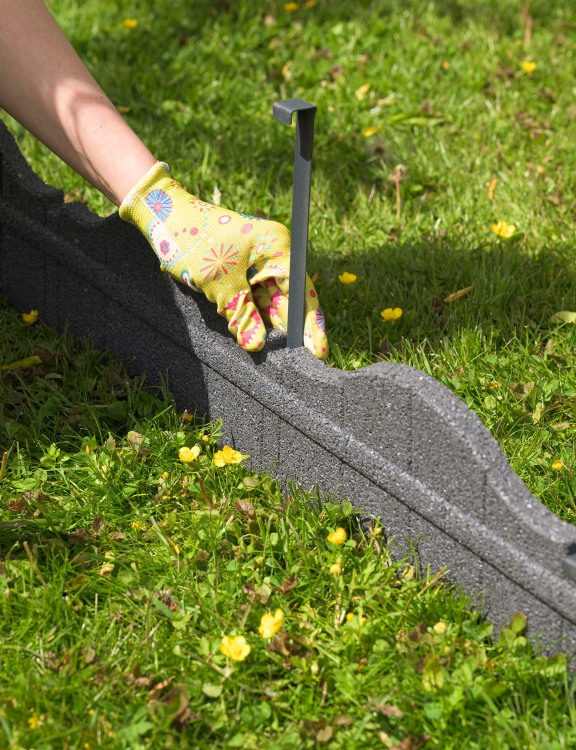 Efloor Obrzeże Trawnikowe + 3 szpilki Carolina Szary 118dł.x2,5szer.x15,25wys