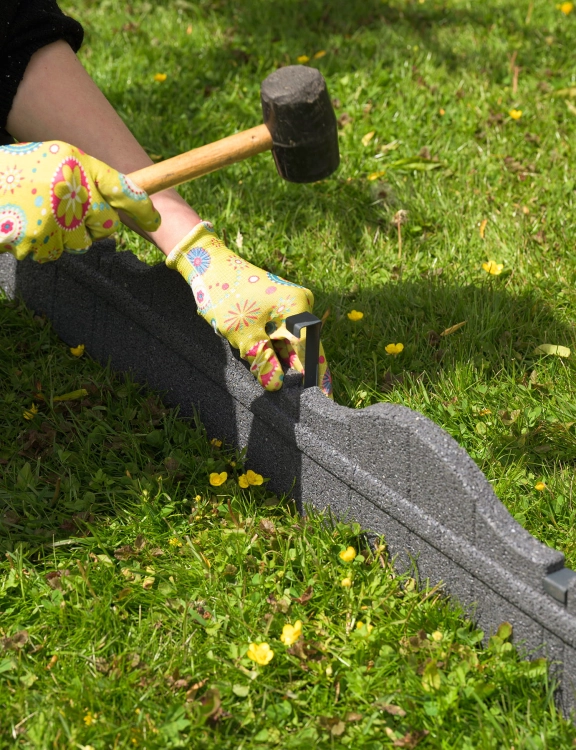 Efloor Obrzeże Trawnikowe Paczka 6szt + szpilki Carolina Szary 118dł.x2,5szer.x15,25wys.