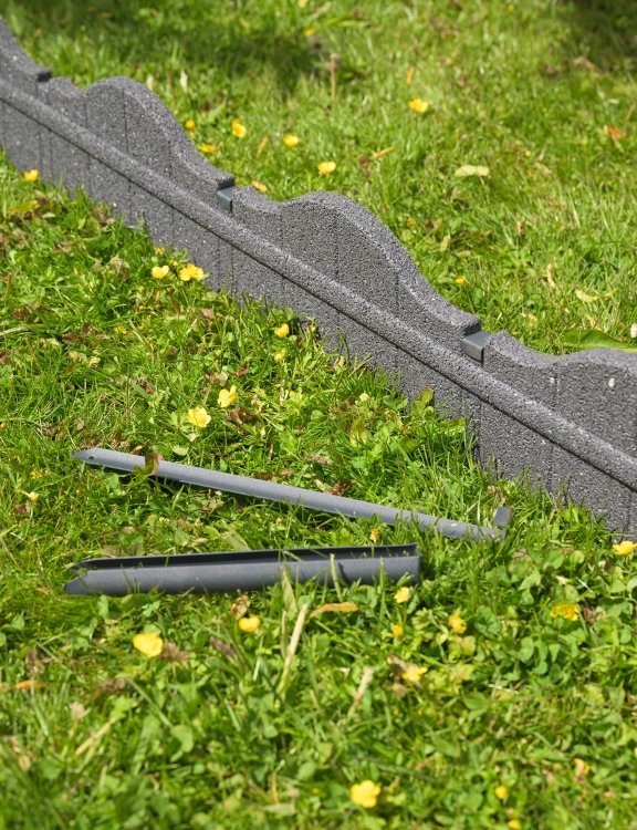 Efloor Obrzeże Trawnikowe Paczka 6szt + szpilki Carolina Szary 118dł.x2,5szer.x15,25wys.