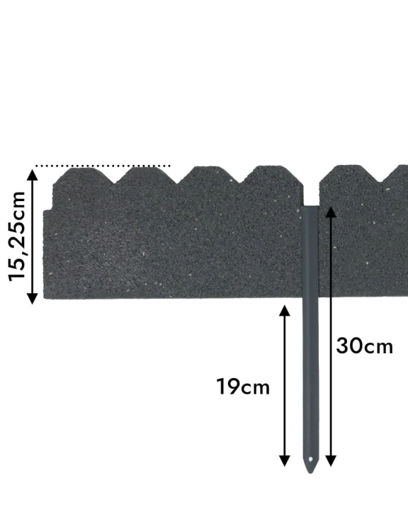 Efloor Obrzeże Trawnikowe + 3 szpilki Maryland Szary 120dł.x2,5szer.x15,25wys