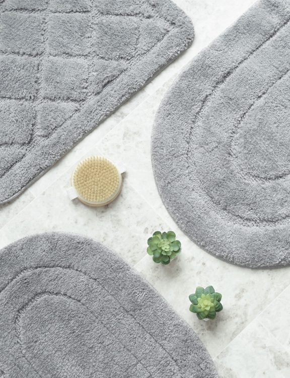 Efloor Komplet Dywaników Łazienkowych Soft 2el 50x80cm + 40x60cm Owal Szary