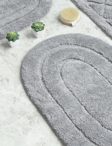 Efloor Komplet Dywaników Łazienkowych Soft 2el 50x80cm + 40x60cm Owal Szary