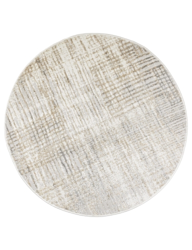 e-floor Dywan Nowoczesny Wenecja Okrągły 120cm Przecierka Kremowy