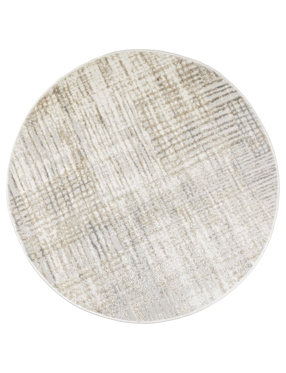 e-floor Dywan Nowoczesny Wenecja Okrągły 120cm Przecierka Kremowy