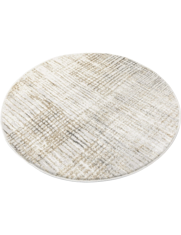 e-floor Dywan Nowoczesny Wenecja Okrągły 120cm Przecierka Kremowy