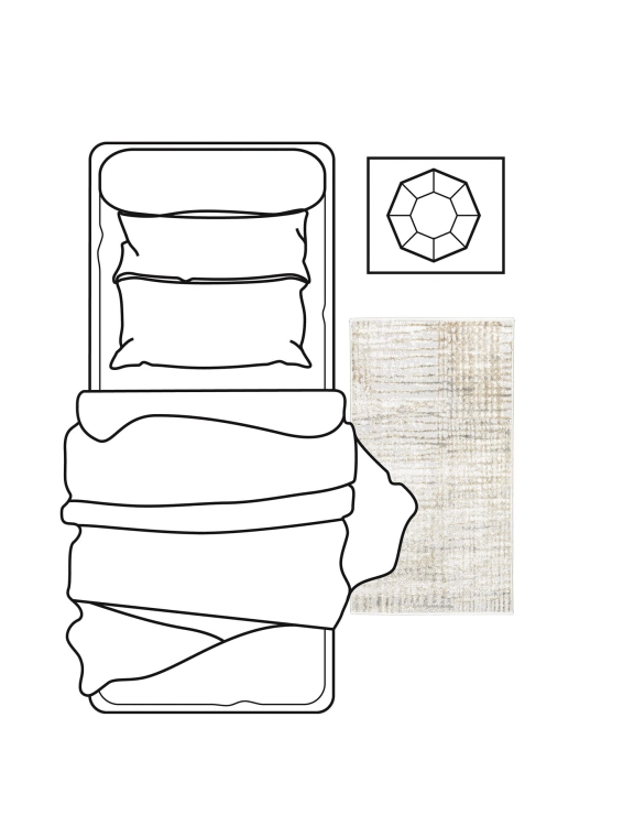 efloor Dywan Nowoczesny Wenecja 67x120cm Przecierka Kremowy