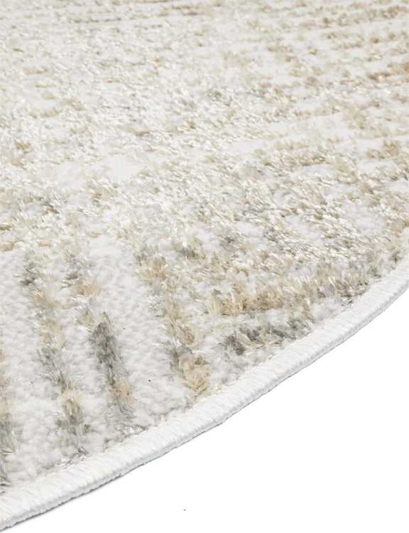 e-floor Dywan Nowoczesny Wenecja Okrągły 120cm Przecierka Kremowy