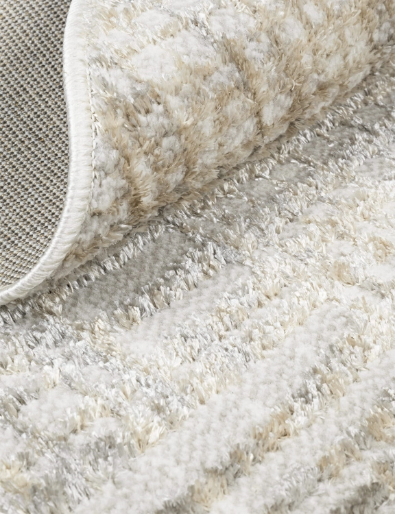 e-floor Dywan Nowoczesny Wenecja Okrągły 120cm Przecierka Kremowy