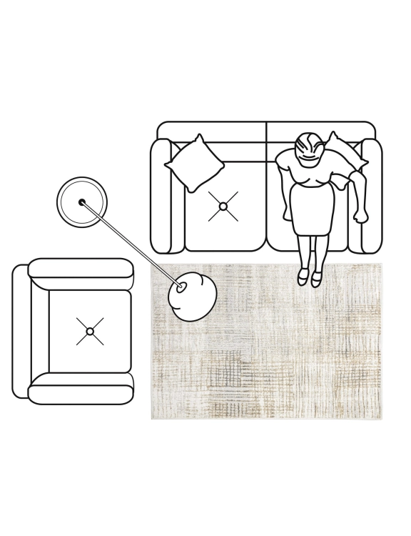 efloor Dywan Nowoczesny Wenecja 120x170cm Przecierka Kremowy