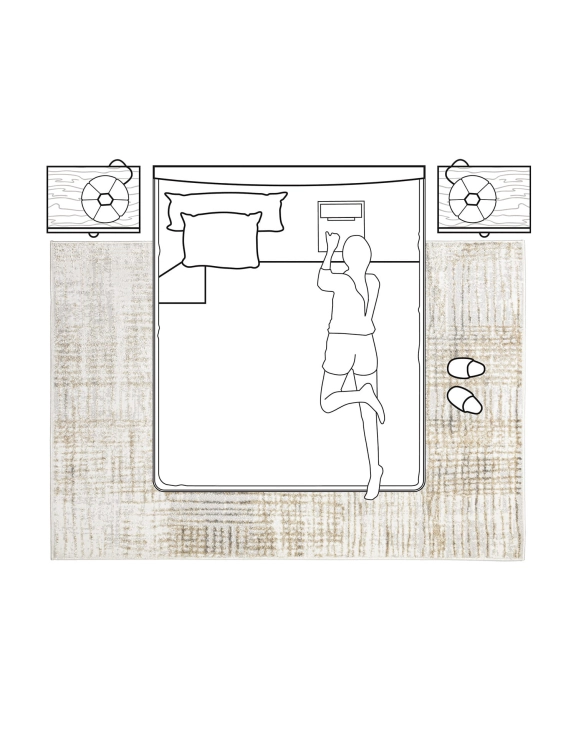 efloor Dywan Nowoczesny Wenecja 200x280cm Przecierka Kremowy