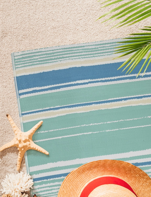 Efloor Dywan Zewnętrzny 120x170cm Pasy Niebieski